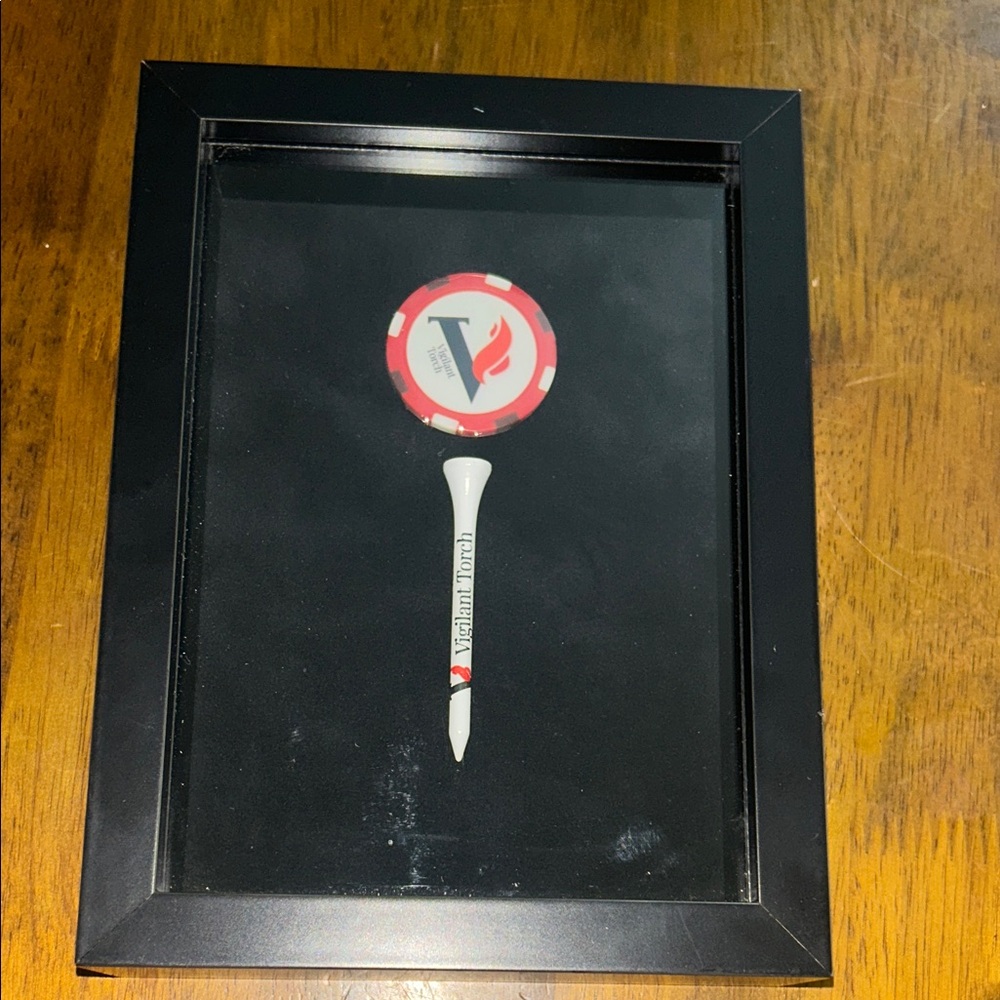 Framed Black and Red Art Glass Display